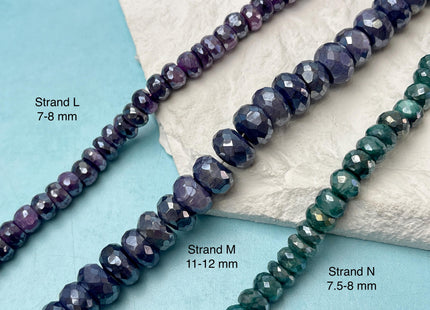 7-17 mm Faceted Rondelle Multi Color Coated Moonstone Gemstone Beads Genuine Natural Mixed Gemstones 8 Inches Strand #4732