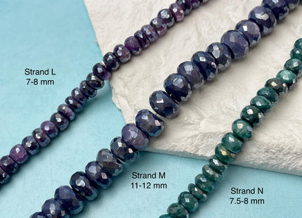 7-17 mm Faceted Rondelle Multi Color Coated Moonstone Gemstone Beads Genuine Natural Mixed Gemstones 8 Inches Strand #4732