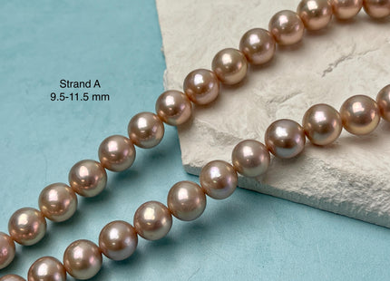 9.5-11.5 mm AAAAA Very Rare Natural Dark Mauve Pink Freshwater Round Edison Pearl Bead High Luster Genuine Purple Edison Pearl Beads #P3232