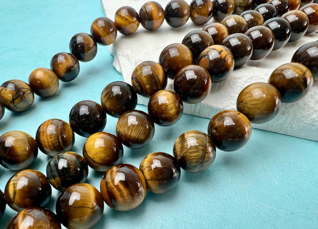 4mm 6mm 8mm 10mm 12mm Smooth Round Yellow Tiger Eyes GemStone Beads #5000