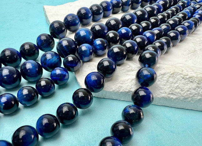 4mm 6mm 8mm 10mm 12mm Smooth Round Lapis Blue Color Tiger Eye Gemstone Beads Quality Tiger Eye Beads #2284