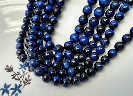 4mm 6mm 8mm 10mm 12mm Smooth Round Lapis Blue Color Tiger Eye Gemstone Beads Quality Tiger Eye Beads #2284