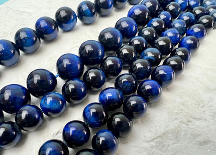 4mm 6mm 8mm 10mm 12mm Smooth Round Lapis Blue Color Tiger Eye Gemstone Beads Quality Tiger Eye Beads #2284