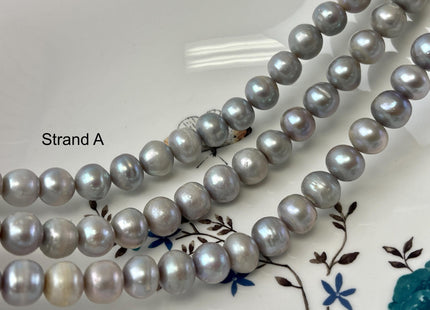 10.5-11mm Silver Gray Color Potato Freshwater Pearls Genuine Large Freshwater Pearl Beads #P3219