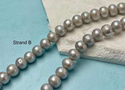 10.5-11mm Silver Gray Color Potato Freshwater Pearls Genuine Large Freshwater Pearl Beads #P3219