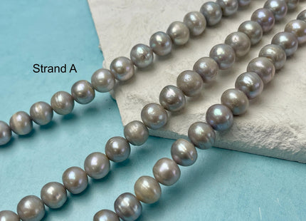 10.5-11mm Silver Gray Color Potato Freshwater Pearls Genuine Large Freshwater Pearl Beads #P3219