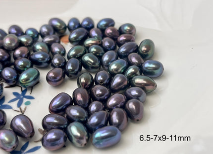 5 Pieces AAA 6.5-7x9-11 mm Top Quality High Luster Tear Drop Half Drilled Freshwater Pearls Genuine Peacock Color Freshwater Pearls #1639