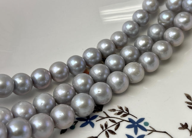 9-11 mm AAA Rare Gray Round Edison Baroque Pearls Genuine Gray Color High Luster Edison Pearl Beads 40 Beads #P3239
