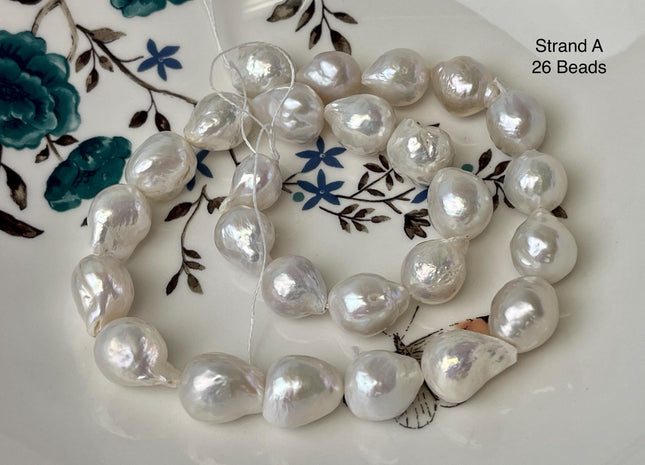 11-13x12-18 mm AAAA Natural White Freshwater Baroque Pearl Genuine Super High Luster Tear Drop Top Quality Baroque Pearl Beads #P3240