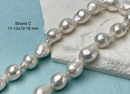 11-13x12-18 mm AAAA Natural White Freshwater Baroque Pearl Genuine Super High Luster Tear Drop Top Quality Baroque Pearl Beads #P3240