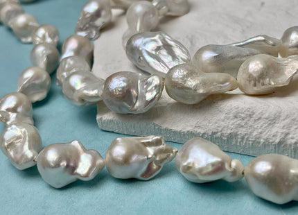12x15-25x30mm Natural White Freshwater Baroque Pearl Genuine Tear Drop Baroque Pearl Beads #P3077