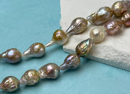 10-14x14-28 mm AAA Natural Mauve Seaweed Pink With Iridescent Color Baroque Pearl Beads Rare High Luster Genuine Baroque Pearls #P3081