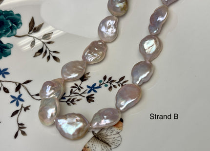 10-19 mm AAA Very Rare Natural Champagne Seaweed Mauve Pink Flat Keshi Freshwater Pearl Beads Rare Keshi Freshwater Pearls #P3070