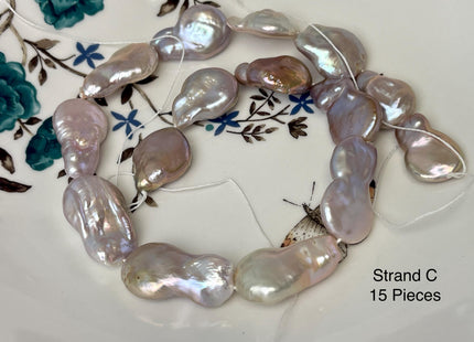 10-19 mm AAA Very Rare Natural Champagne Seaweed Mauve Pink Flat Keshi Freshwater Pearl Beads Rare Keshi Freshwater Pearls #P3070