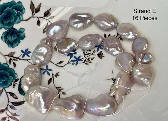 10-19 mm AAA Very Rare Natural Champagne Seaweed Mauve Pink Flat Keshi Freshwater Pearl Beads Rare Keshi Freshwater Pearls #P3070