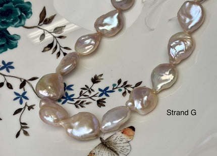 10-19 mm AAA Very Rare Natural Champagne Seaweed Mauve Pink Flat Keshi Freshwater Pearl Beads Rare Keshi Freshwater Pearls #P3070
