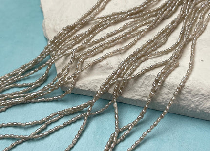 1-1.5x2 mm Gray Rice Tiny Freshwater Seed Pearls Genuine Natural Rice Seed Pearls #P3088