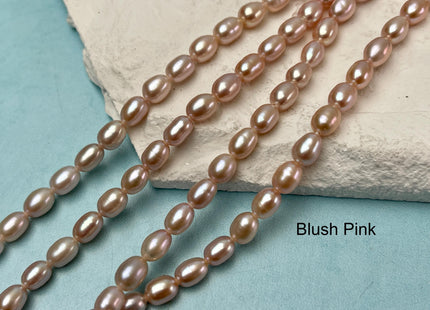 5x7-8mm AAA High Luster Natural Mauve or Golden Pink Rice Freshwater Pearl Beads Large Hole Size 1.0mm Genuine Rice Freshwater Pearls #P1716
