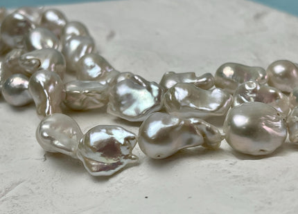 11x12-12x16 mm AA Rare Baroque Natural White Freshwater Pearls Quality High Luster White Baroque Pearls 28 Beads #P3097