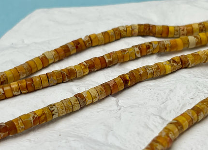 2x4mm Impression Jasper Heishi Rondelle Shape Sea Sediment Jasper Discs Gemstone Beads 15.5 Inches Strand #4545-H