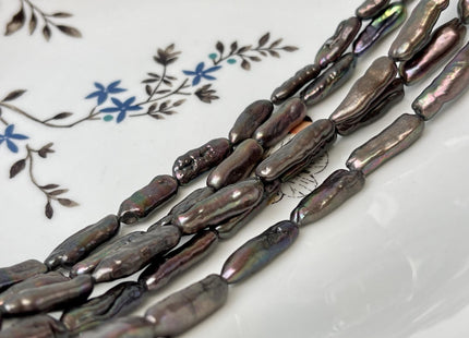 6-7x18-20 mm Dark Chocolate Brown Color Biwa Stick Freshwater Pearls #P3120