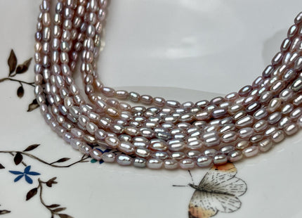 3.5-4x5-6 mm AAA Natural Mauve Pink Rice Tiny Seed Freshwater Pearl High Luster Seed Freshwater Pearl Genuine Top Quality Pearls #P3123