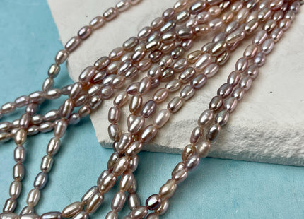 3.5-4x5-6 mm AAA Natural Mauve Pink Rice Tiny Seed Freshwater Pearl High Luster Seed Freshwater Pearl Genuine Top Quality Pearls #P3123