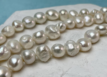 12-15 mm AA Very Rare Natural White Jumbo Size Potato Nugget Freshwater Pearl Beads Genuine Natural White Pearl #P3124