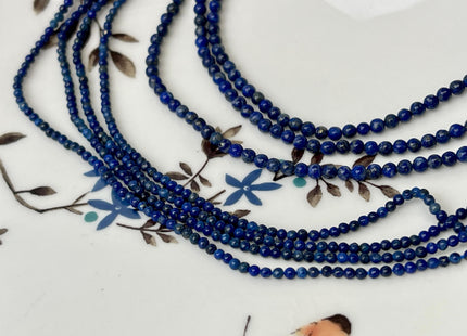 2 mm 3 mm 4 mm Smooth Round Natural Lapis Gemstone Beads Natural Blue Color Quality Round Shape #2237