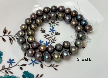 10-13 mm AA Rainbow Peacock Semi Round Potato Freshwater Pearls Genuine Very Rare High Luster Peacock Pearl Beads #P3099