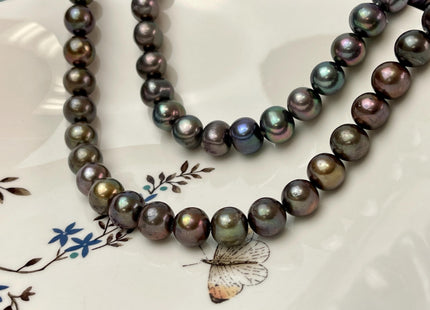 10-13 mm AA Rainbow Peacock Semi Round Potato Freshwater Pearls Genuine Very Rare High Luster Peacock Pearl Beads #P3099