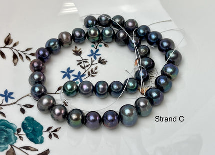 10-13 mm AA Rainbow Peacock Semi Round Potato Freshwater Pearls Genuine Very Rare High Luster Peacock Pearl Beads #P3099