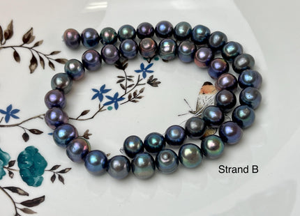 10-13 mm AA Rainbow Peacock Semi Round Potato Freshwater Pearls Genuine Very Rare High Luster Peacock Pearl Beads #P3099
