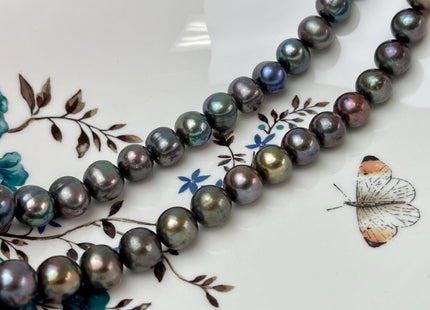 10-13 mm AA Rainbow Peacock Semi Round Potato Freshwater Pearls Genuine Very Rare High Luster Peacock Pearl Beads #P3099