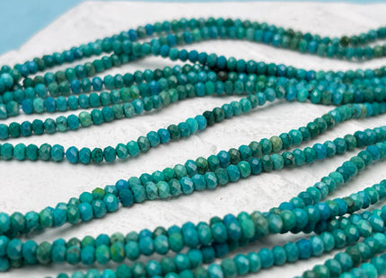 2x3 mm Faceted Rondelle Turquoise Beads 15 Inches Strand #4706