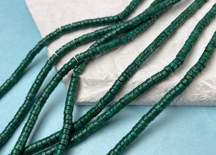 4 mm African Turquoise Heishi Rondelle Shape Green Gemstones Loose Beads 15 Inches Strand #4707