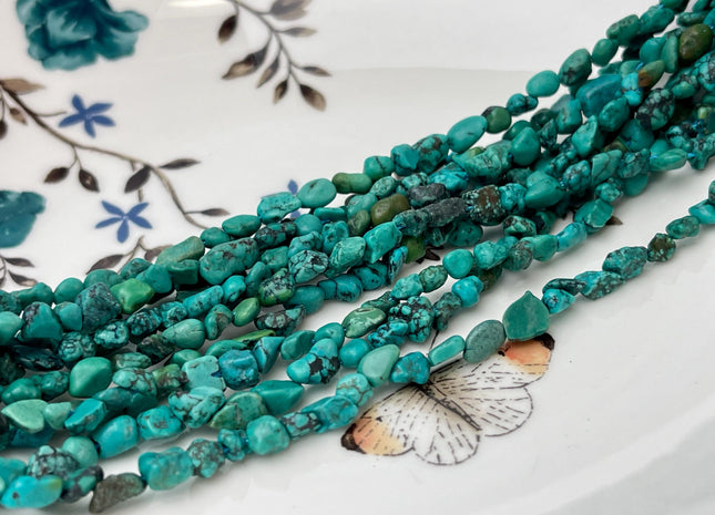 4-5x5-7 mm Turquoise Gemstone Irregular Nugget Beads Turquoise Brown Blue Green Color Irregular Nugget Gemstone Beads #4709