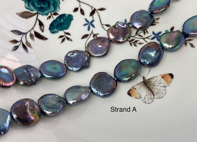 15-20x18-35 mm AAA Very Rare Rainbow Peacock Flat Keshi Freshwater Pearl Beads Rare Peacock Keshi Freshwater Pearls #P3101