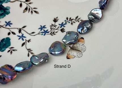 15-20x18-35 mm AAA Very Rare Rainbow Peacock Flat Keshi Freshwater Pearl Beads Rare Peacock Keshi Freshwater Pearls #P3101