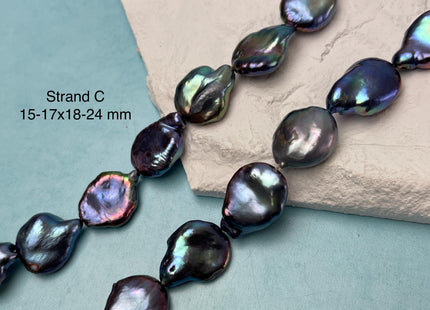 15-20x18-35 mm AAA Very Rare Rainbow Peacock Flat Keshi Freshwater Pearl Beads Rare Peacock Keshi Freshwater Pearls #P3101