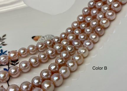 8-9 mm AAA Half Strand Extra Shiny Large Hole Natural Mauve Pink Round Freshwater Pearl Beads Hole Size 1.5 mm 2.2 mm 25 Beads #P3103