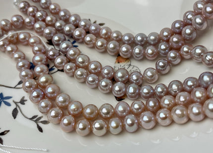 8-9 mm AAA Half Strand Extra Shiny Large Hole Natural Mauve Pink Round Freshwater Pearl Beads Hole Size 1.5 mm 2.2 mm 25 Beads #P3103