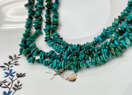 6-8 mm Turquoise Gemstone Beads Irregular Chips Turquoise Beads 20 Inches #4712