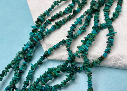 36 Inches Necklace 4-6 mm 5-7 mm Natural Turquoise Chips Genuine Natural Color Turquoise Chip Gemstone Beads #4713