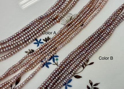 2x3 mm 2x3.5-4 mm AA Natural Mauve Pink Tiny Freshwater Pearls Small Button Rondelle Seed Pearl #P3110