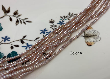 2x3 mm 2x3.5-4 mm AA Natural Mauve Pink Tiny Freshwater Pearls Small Button Rondelle Seed Pearl #P3110