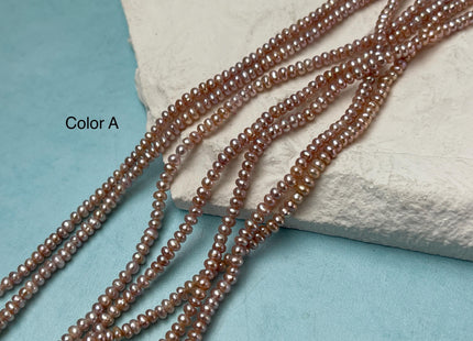 2x3 mm 2x3.5-4 mm AA Natural Mauve Pink Tiny Freshwater Pearls Small Button Rondelle Seed Pearl #P3110
