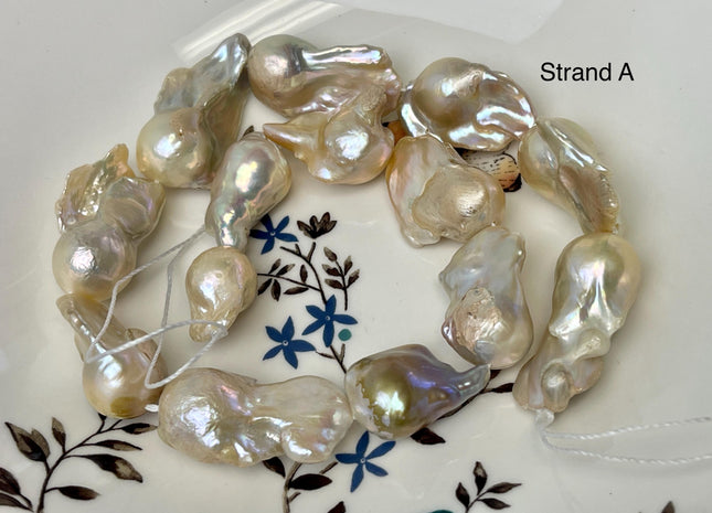 13-19x14-36 mm Natural Mauve Seaweed Pink With Iridescent Color Baroque Pearl Beads Rare High Luster Genuine Baroque Pearls Grade B/C #P3111