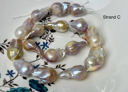 13-19x14-36 mm Natural Mauve Seaweed Pink With Iridescent Color Baroque Pearl Beads Rare High Luster Genuine Baroque Pearls Grade B/C #P3111