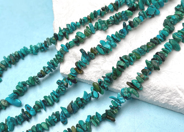 6-8 mm Turquoise Gemstone Beads Irregular Chips Turquoise Beads 20 Inches #4712